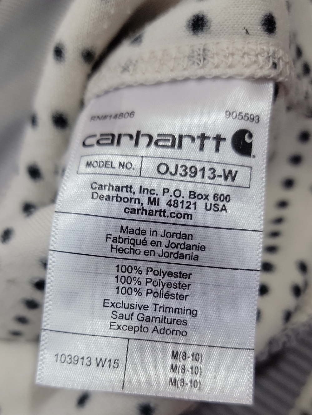 Carhartt Cream and Gray Patterned Sherpa Zip Jacket - Picture 14 of 15